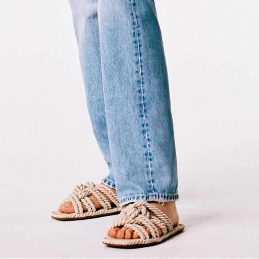 Zara Low Heel Knotted Braid Slide Sandal - Picture 7 of 16